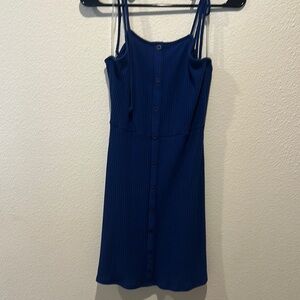 Elegant Blue Button-Down Dress